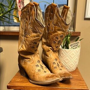 Vintage Leather Cowboy Boots